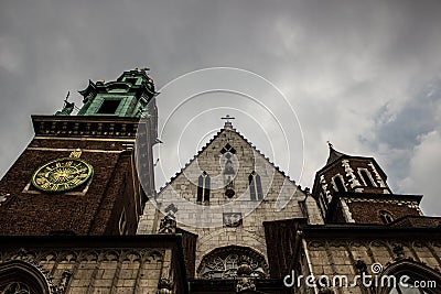 Krakow wawel street poland oldstreet town oldcity trees Stock Photo